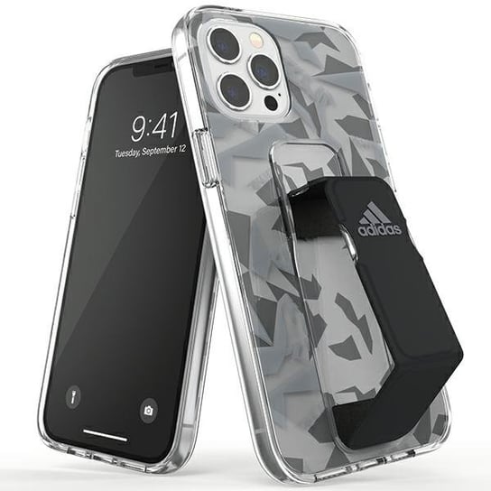 Adidas SP Clear Grip Case etui obudowa do iPhone 12 Pro Max 6.7" czarno-szary/black-grey 42447 Adidas