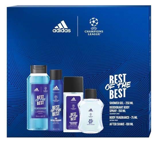 Adidas, Uefa Champions League, Best Of The Best, zestaw prezentowy Kosmetyków, 4 Szt. Adidas