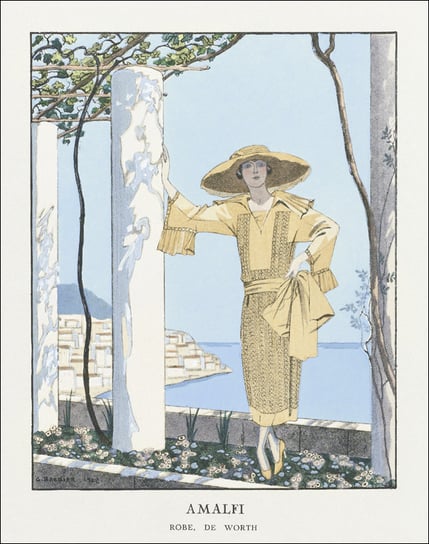 Adieu! / Manteau du soir, de Worth from Gazette du Bon Ton. Art – Modes &amp; Frivolités: Evening Attire No. 4 Pl. 28, George Barbier - plakat 59,4x84,1 cm Galeria Plakatu