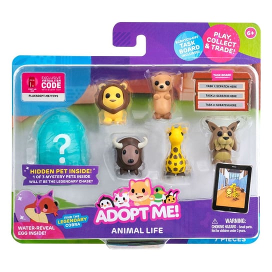 adopt me! zestaw figurek figurki 6-pack animal life roblox +kod do gry BOTI