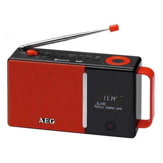 AEG Radio cyfrowe DAB 4158, czerwono-czarne, technologia DAB+ AEG