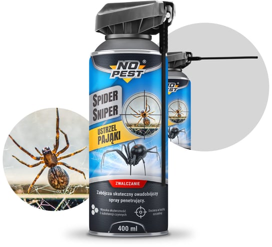 Aerozol NO PEST na Pająki 400ml Spider Sniper Środek Preparat Spray Płyn Oprysk na Pająki i Pajęczyny NO PEST