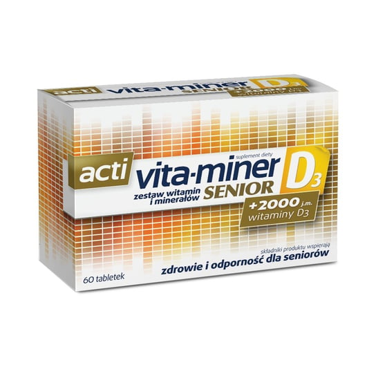 Aflofarm, Acti Vita-Miner Senior D3, suplement diety, 60 tabletek Aflofarm