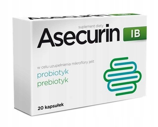 Aflofarm, Farmacja Asecurin IB, Probiotyk Prebiotyk, 20 kaps. Aflofarm Farmacja