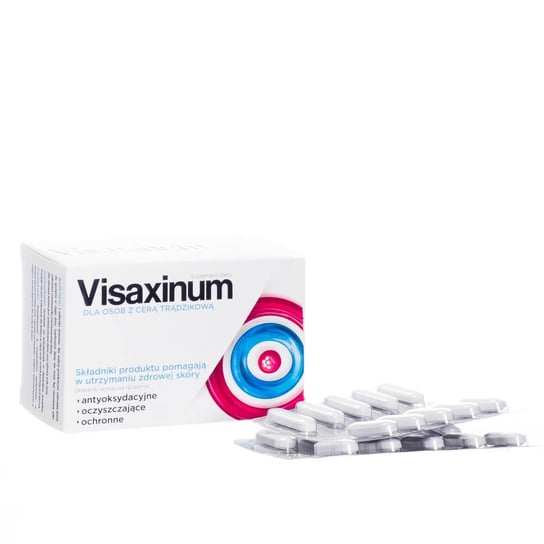 Aflofarm, suplement diety dla osób z cerą trądzikową Visaxinum, 60 tabletek Aflofarm
