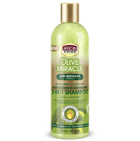 African Pride, Olive Miracle 2 in 1 Shampoo, Szampon do włosów, 355l African Pride