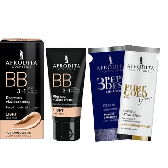 Afrodita BB Tinted Moisturising Cream Light Skin Tone + 2 Próbki Afrodita