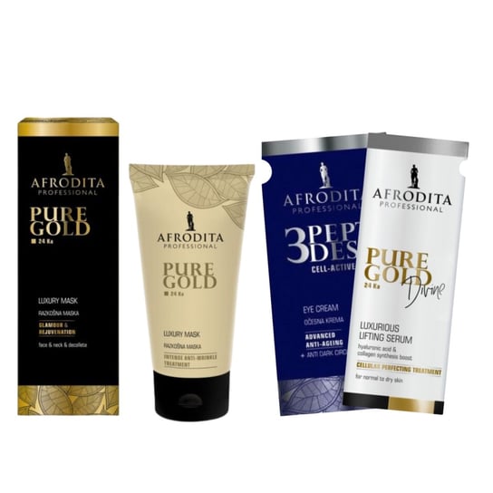 Afrodita Pure Gold 24 Ka Luksusowa Maska Do Twarzy + 2 Próbki Afrodita