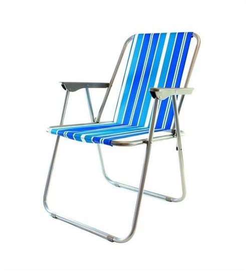 Ag294A Składane Krzesło Plażowe Niebieskie Paski CreativeHome