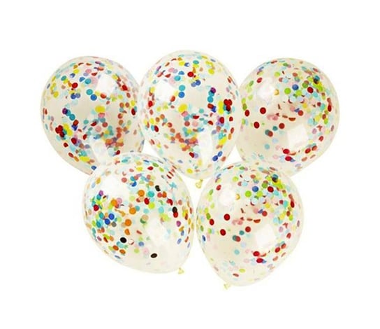 Ag624b balony lateksowe z konfetti, 5 sztuk KidsToys
