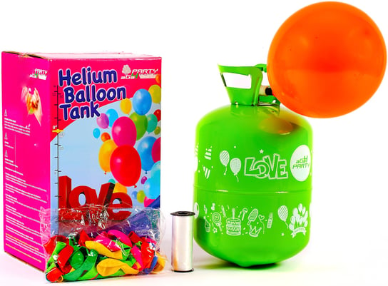 Aga4kids, butla z helem 0,42 m3 ,na 50 balonów,  (mix) green/blue AGA