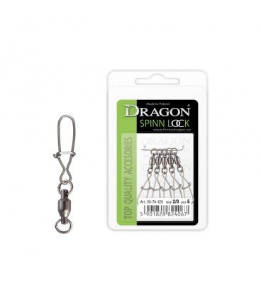 Agrafki Dragon Spin Lock z krętlikiem łożyskowym 2/0 DRAGON