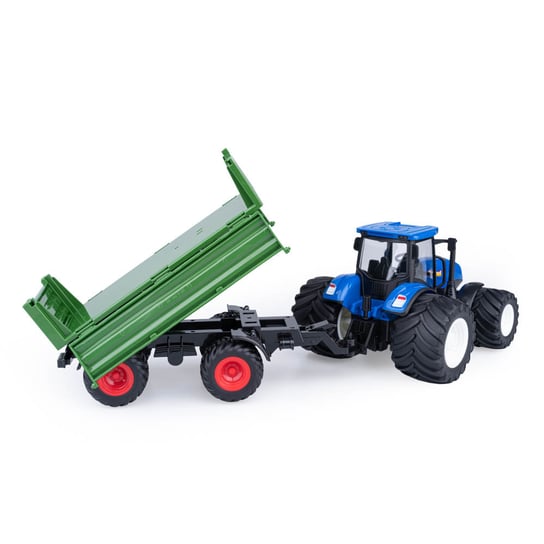 Agro Pojazdy, Traktor RC + przyczepa, niebieski Dumel