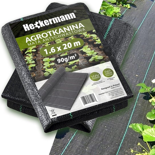 Agrotkanina Heckermann 1,6x20m 90g/m2 Czarna Heckermann