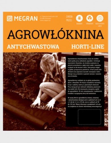 Agrowłóknina Antychwastowa Horti-Line – Czarna – 1,6 x 10 m MEGRAN
