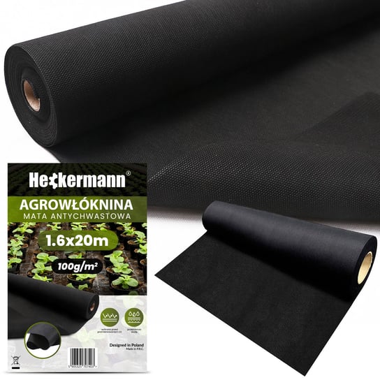 Agrowłóknina Heckermann 1,6x20m 100g/m2 Czarna Heckermann