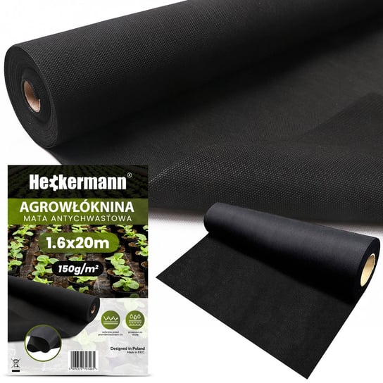 Agrowłóknina Heckermann 1,6x20m 150g/m2 Czarna Heckermann