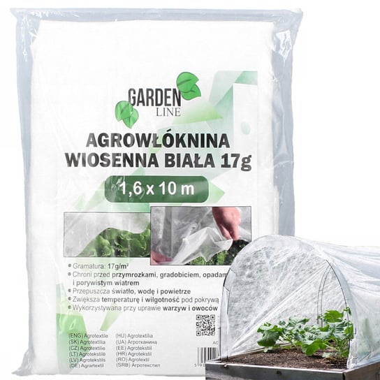 AGROWŁÓKNINA OKRYCIOWA OGRODOWA WŁÓKNINA 1.6 X 10 M WIOSENNA BIAŁA 17G MARTOM