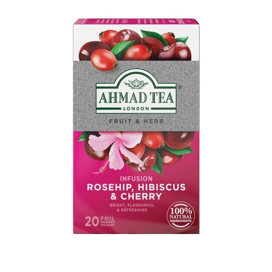 Ahmad Tea Napar Herbaciany Rosehip Cherry Dzika róża i Wiśnia 20 torebek aluminiowych Ahmad Tea