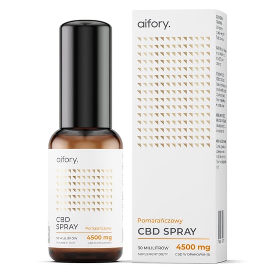 Aifory, Olejek w sprayu konopny 4500 mg CBD, Pomarańczowy, 30ml Aifory