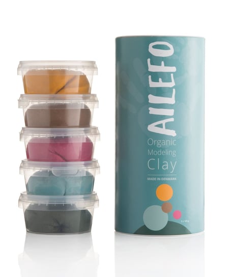 Ailefo, organiczna masa plastyczna, zestaw, 5 kolorów po 160g Alfero