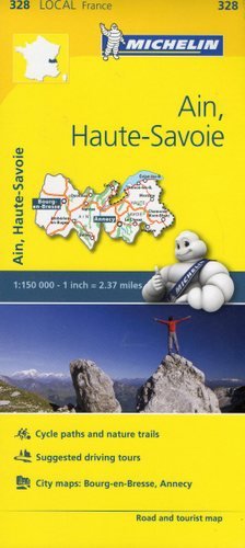 Ain, Górna Sabaudia. Mapa 1:150 000 Michelin Travel Publications