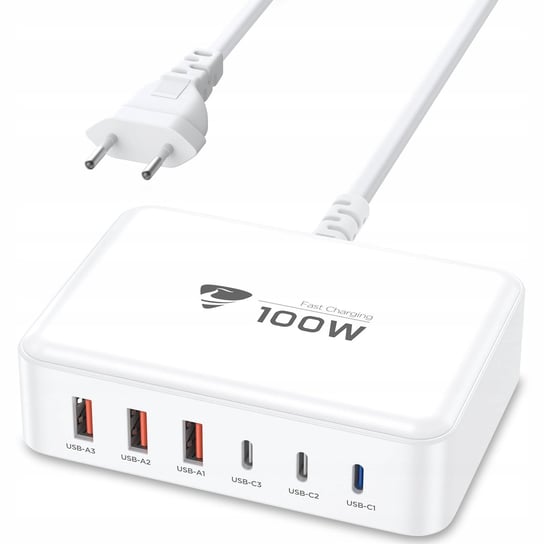 Aione Ładowarka Usb-C 100W 6-Port Szybka Pd Gan Iphone Macbook Inna marka