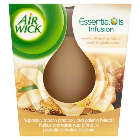 Air Wick Świeczka Zapachowa Wanilia Z Brązowym Cukrem 105 G Essential Oils Air Wick