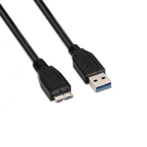 AISENS A105 – 0044 – Kabel USB 3 (2 m, odpowiedni do obudów zewnętrznych, telefonów komórkowych i cyfrowych kamer) Czarny Konik