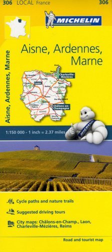 Aisne, Ardeny, Marna. Mapa 1:150 000 Michelin Travel Publications