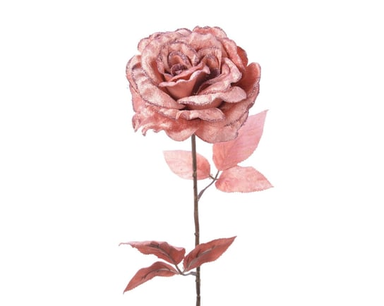 Aksamitna róża sztuczna welurowa pudrowy róż 60cm Inna marka