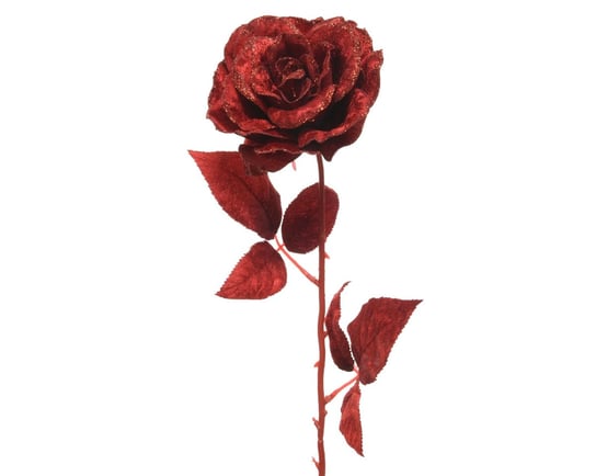 Aksamitna róża welurowa zdobiona brokatem 60cm ABC