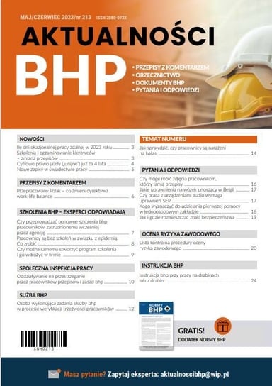Aktualności BHP. Maj/Czerwiec 2023/213 Opracowanie zbiorowe
