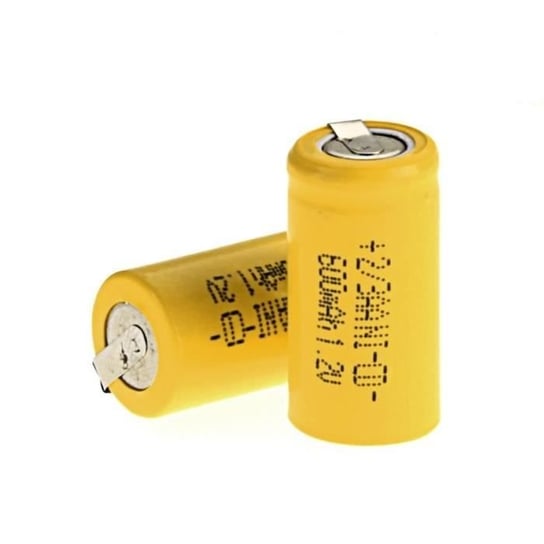 Akumulator 1,2 V 2/3AA Baterie NiCd - żółty 600 mAh Specyfikacja Nazwa handlowa: Inna marka