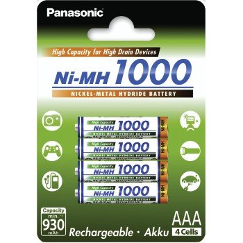 Akumulator AAA PANASONIC High Capacity, Ni-MH, 1000 mAh, 1.2 V, 4 szt. Eneloop