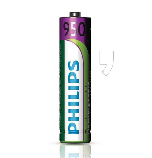 Akumulator AAA PHILIPS R03B2A95/10, Hi-MH, 950 mAh, 2 szt. Philips