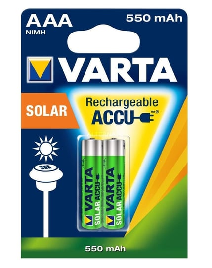 Akumulator AAA VARTA Solar Blister HR03, Ni-MH, 550 mAh, 1.2 V, 2 szt. Varta
