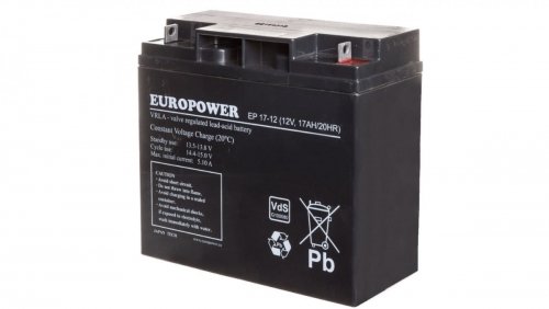 Akumulator bezobsługowy AGM 17Ah 12V Europower EP 17-12 Europower