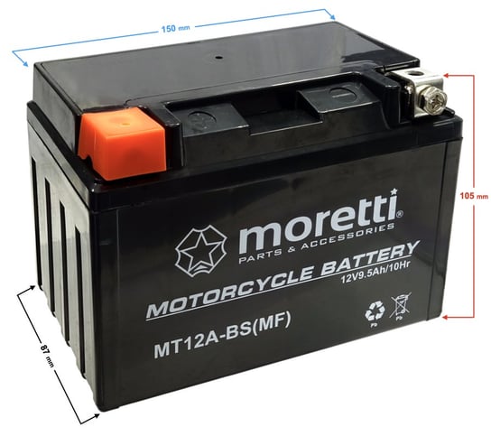 Akumulator Moretti AGM (Gel) MT12A-BS Moretti