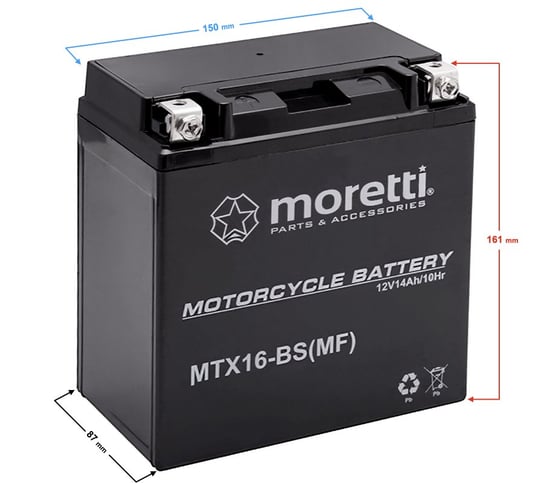 Akumulator Moretti AGM (Gel) MTX16 Moretti
