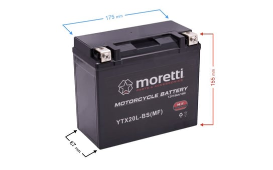 Akumulator Moretti AGM (Gel) MTX20L-BS Moretti