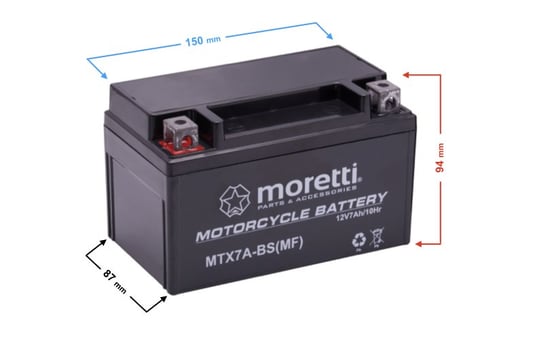 Akumulator Moretti AGM (Gel) MTX7A-BS Moretti