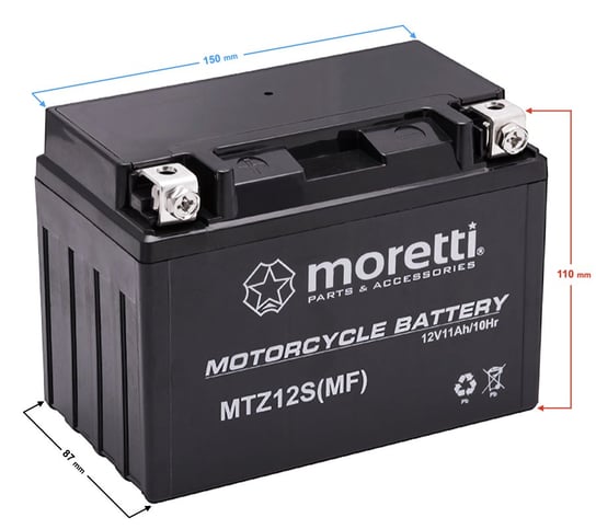 Akumulator Moretti AGM (Gel) MTZ12S Moretti