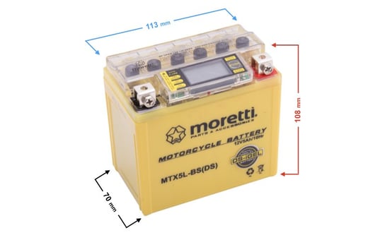 Akumulator Moretti AGM (I-Gel) MTX5L-BS ze wskaźnikiem Moretti