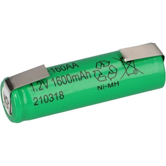 Akumulator NiMH AA Mignon 1,2 V, 1600 mAh z końcówką lutowniczą U, możliwość ponownego ładowania i niskie samorozładowanie [245] Inna marka