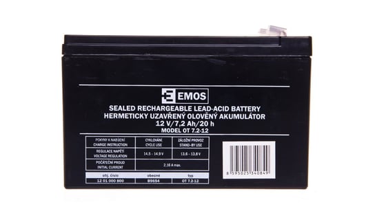 Akumulator ołowiowy AGM 12V 7,2Ah F4,7 B9654 Emos