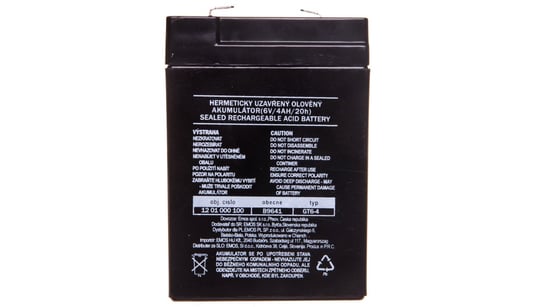 Akumulator ołowiowy AGM 6V 4Ah F4,7 B9641 Emos