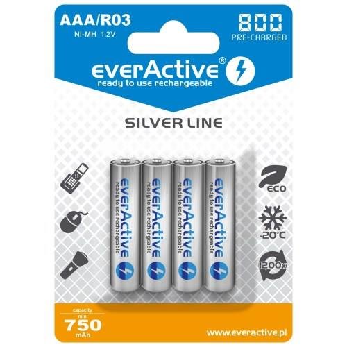 Akumulator R03 AAA EVERACTIVE Silver Line, Ni-MH, 750 mAh, 1.2 V, 4 szt. EverActive