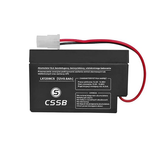 Akumulator żelowy CSSB 12V 0,8Ah CSSB