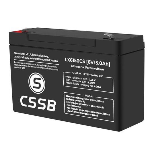 Akumulator żelowy CSSB 6V 15Ah CSSB
